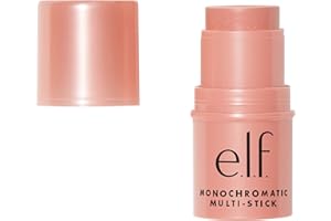 e.l.f. Monochromatic Multi Stick, Luxuriously Creamy & Blendable Color, For Eyes, Lips & Cheeks, Glistening Peach, 0.17 Oz (5