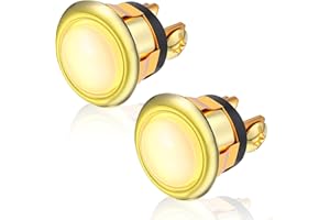 2 Pack Lighted Doorbell Button, Push Door Bell Ringer Kit Easy to Install Wired Doorbell Button Round Rim Push Buttons with L