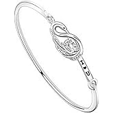MYOSPARK I Love You Swan Bangle Bracelet with Clear Zircon Bird Jewelry for Swan Lover for Mom Wife