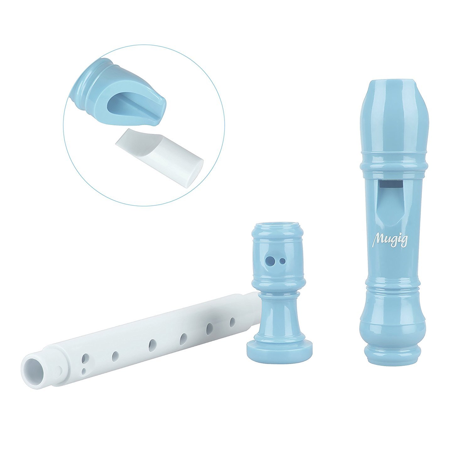 Mugig Recorder Instrument Clarinet with C Key Chromatic German Recorder with Turnable Tone, Beginners and Kid Friendly (Blue)