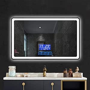HPPSLT Espejo de Montaje en Pared para baño Espejo con luz LED
