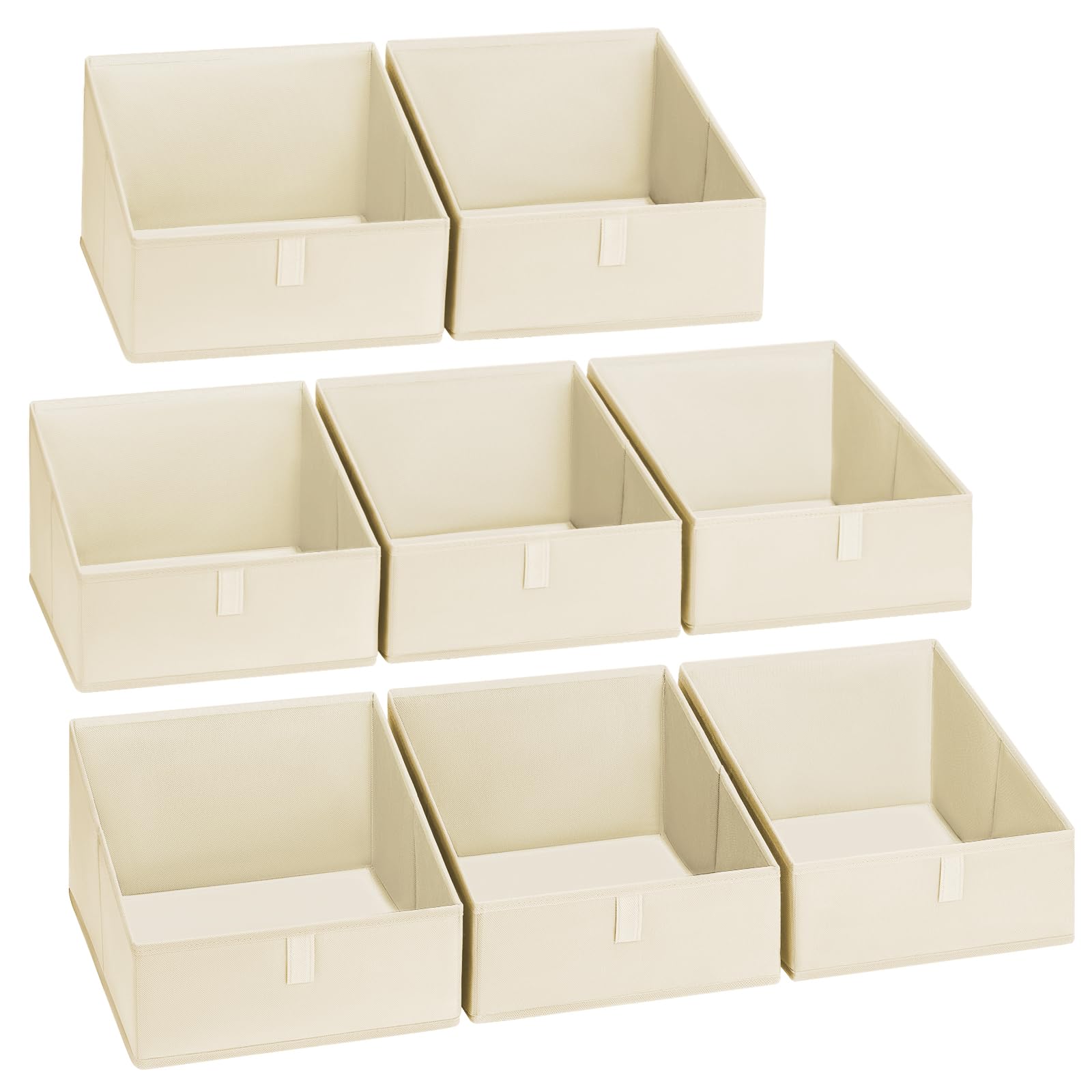 Photo 1 of DIMJ Closet Storage Bins 8 Pack - Fabric Trapezoid Closet Organizer Bin, Foldable Storage Baskets for Shelves, Closet Shelf Organizer, Clothing Storage Box for Toys, Books, Towel, Clothes