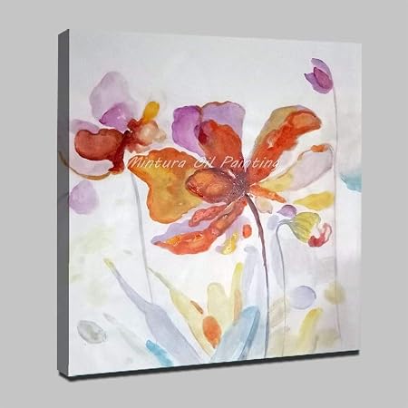 Pintado A Mano De Plantas Flores Sencillas Pinturas De Plantas Para La Decoracion Del Hogar Sin Marcos Utilizados En Dormitorio Salon Cocina Oficina Cuarto De Bano Y Otra De Arte Contempor Amazon Es Hogar