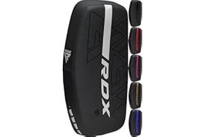 RDX Thai Pads Curved Kickboxing Muay Thai with Solid Handle Grip, Maya Hide Leather KARA Strike Shield for Knees Elbows Kicks Punches, Coaching Training Boxing MMA Martial Arts Taekwondo Combat Sports