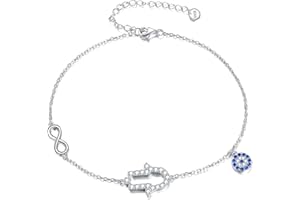AINFQY 925 Sterling silver Anklet for Women Teen girls Dragonfly/Mermaid/Infinity/Hamsa Hand Adjustable Chain Ankle Bracelets Jewelry