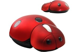 YOCUNKER Mini Cute Wireless Mouse, Portable Mobile Optical Mouse for Kids,Small Tiny Animal Ladybug Shape Cordless Mouse with