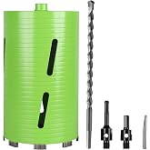 BETTERI 6 Inch Dry Core Drill Bit with Pilot Bit and 2 Pcs Adapters | SDS Plus Adapter&amp;Hex Adapter Included, 5/8"-11 Threaded Concrete Core Bit, 10" Dry Drilling Depth, For Concrete/Brick/Masonry