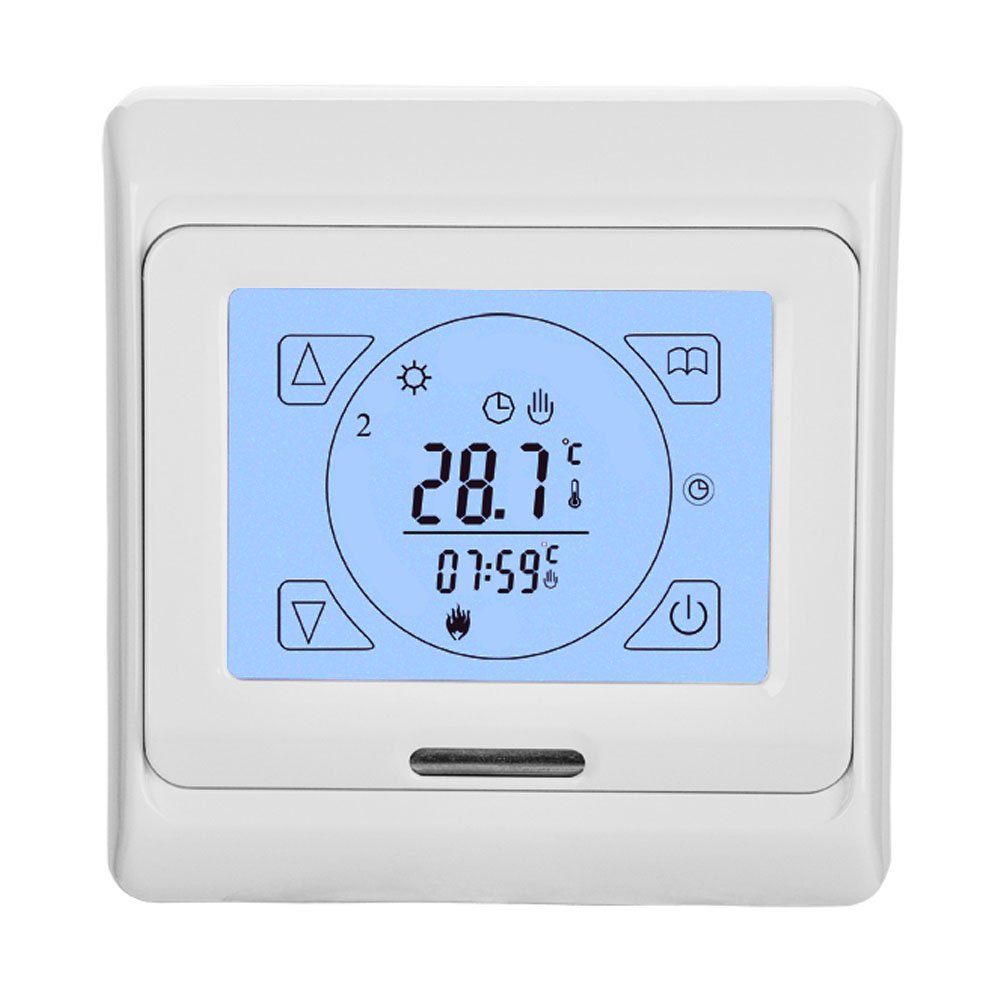 Touch Screen Digital Programmable Electric Underfloor Heating Thermostat with Air and Floor Sensor