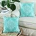CaliTime Pack of 2 Cozy Throw Pillow Cases Covers for Couch Bed Sofa Manual Hand Painted Print Vintage Mandala Floral 18 X 18 Inches Turquoise