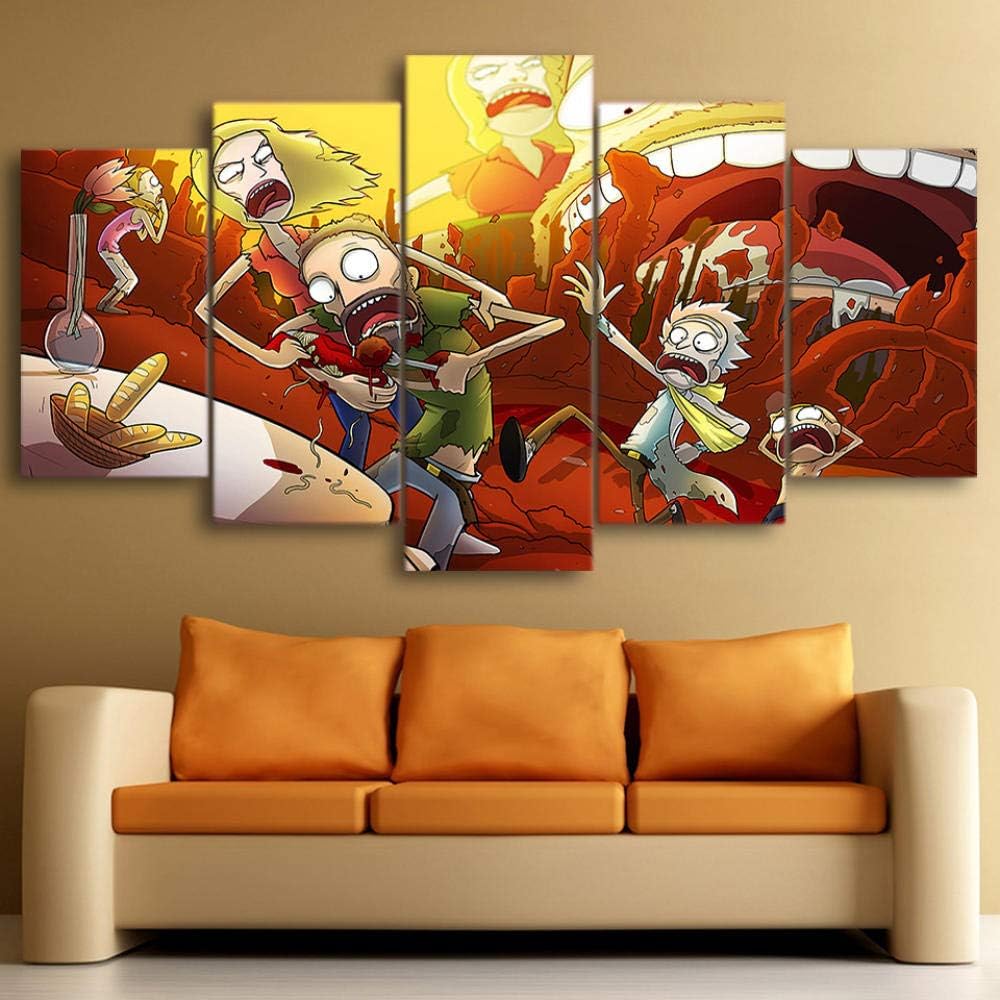 GIZIGI Cuadro en Lienzo, Arte de Pared, Impresiones en HD, 5 Piezas de