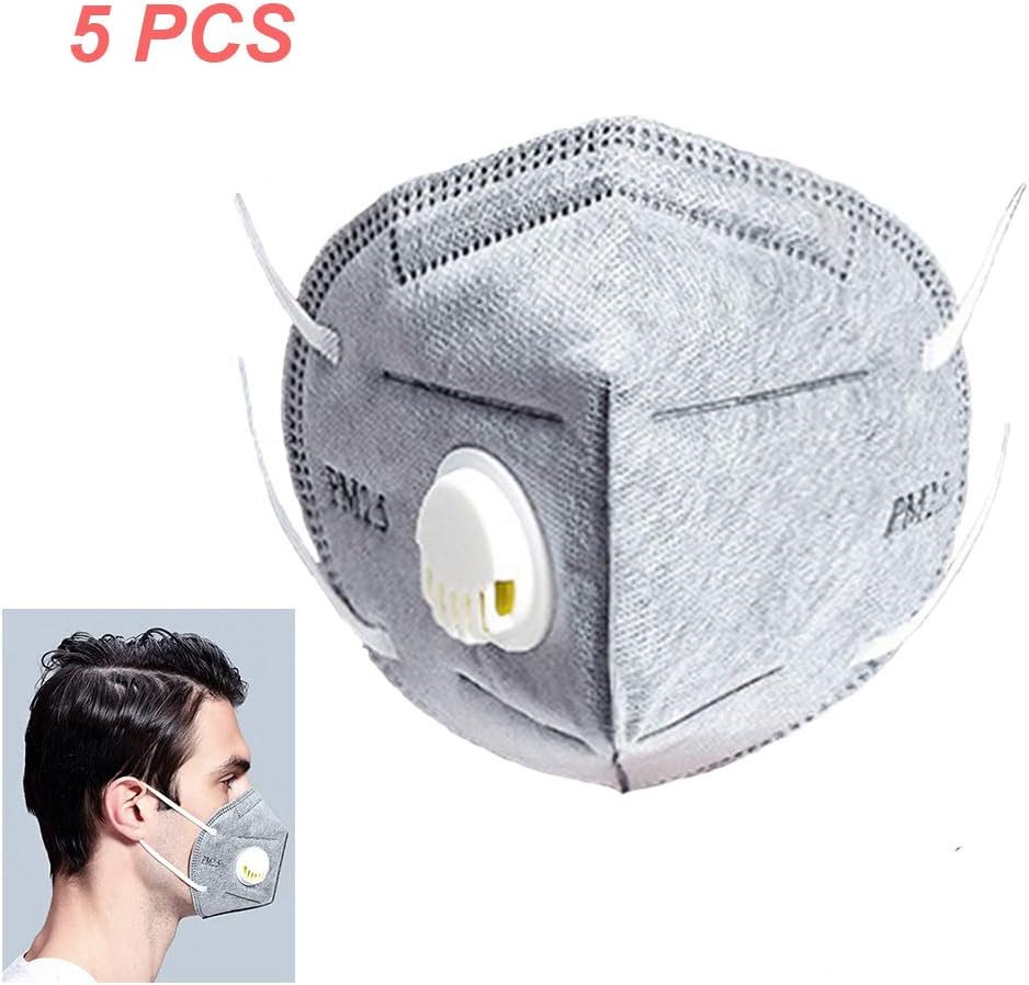 5 PCS Gray NEW 95% Protection, Anti-Dust M.AS.K, Ma-SK for v.i.r.u.s, KN_95 P.rotection,With Breathing Valve