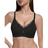 Vinfact Scalloped Womens Wireless No Underwire Bras Push Up Supportive Tshirt Seamless Comfortable Full Coverage Bralettes