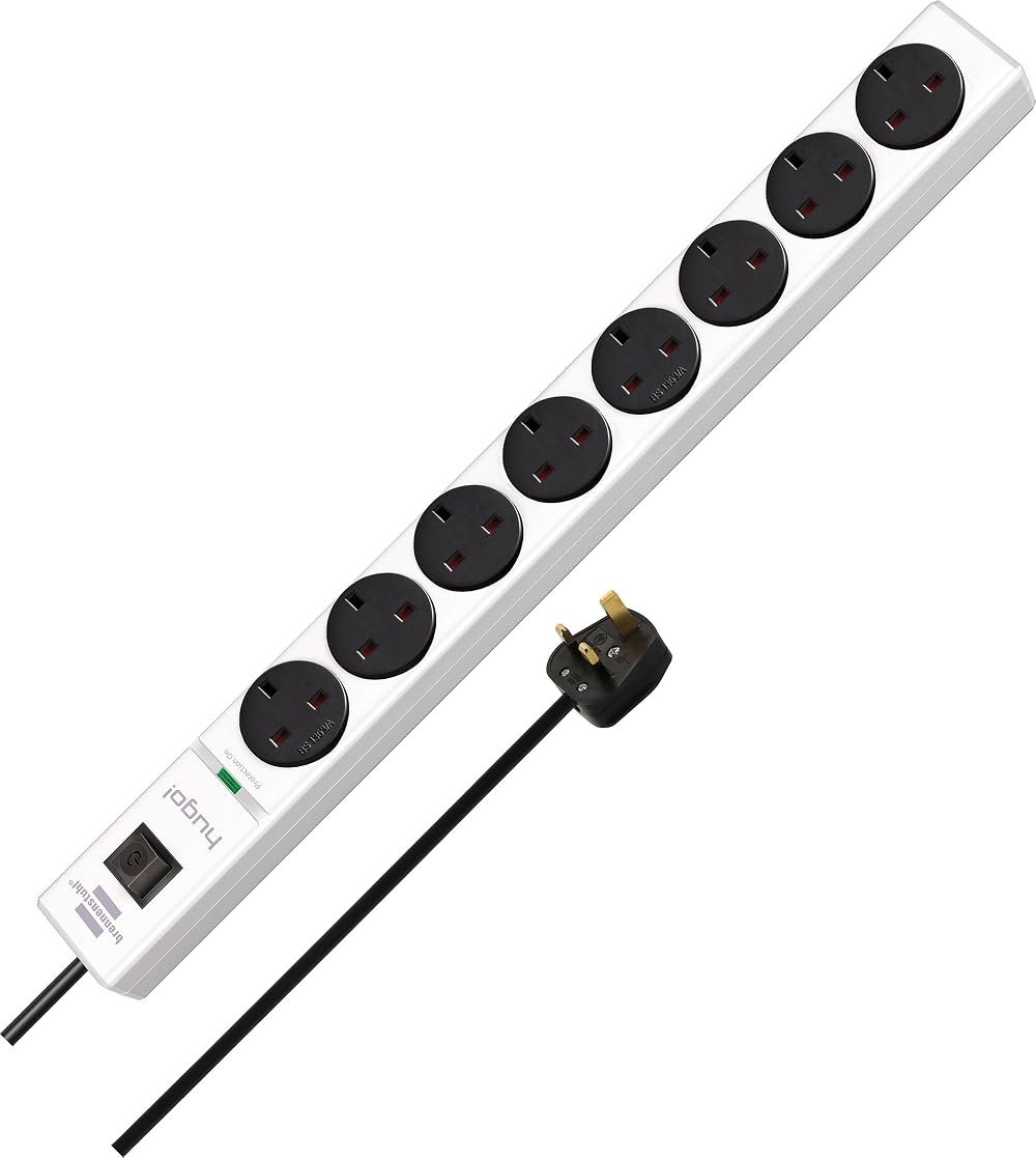 Brennenstuhl hugo! 8-Way Extension Socket Surge Protection 19500A White 3m