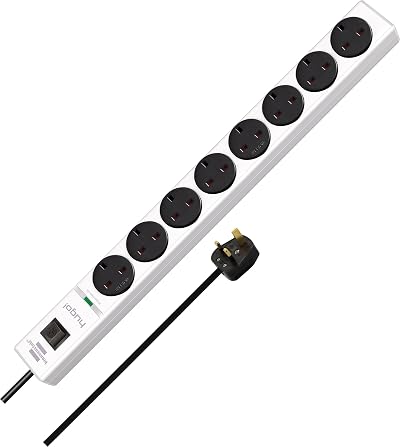 Brennenstuhl hugo! 8-Way Extension Socket Surge Protection 19500A White 3m