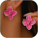 Flower Statement Earrings for Women Gold Large Blossom Design Lightweight Dangle Jewelry Everyday Elegance Party Accessories