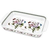 Portmeirion Botanic Garden Lasagna Dish (15"x11") - Sweet Pea Motif, Porcelain Bakeware with Chip-Resistant Glaze - Oven, Microwave, Freezer, Dishwasher Safe for Everyday Use