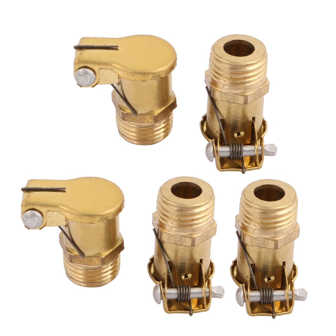 Sourcingmap 5Pcs Replacement 1/8NPT Male Thread L Type Metal Spring Cap Oil Grease Cup