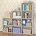 INLYF 4-Tier Storage Cube Closet Organization System, 9-Cube DIY Bookshelf Cabinet Without Doors for Clothes, Toys, Books and Shoes (Grey)