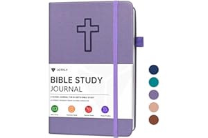 JOTFLY Bible Study Journal - Church Notes Notebook for Note Taking & Reflection - Guided Bible Study Notebook - Faith-Based Religious Gifts & Bible Study Supplies (Lavender)