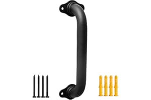 Purife 12 Inch Wall Mount Stairs Hand Rails Indoor - 1FT Metal Pipe Handrail, Outdoor Stairway Steps Safety Railing, Deck Porch Rail, Safety Grab Bar for Stairs (Matte Black)