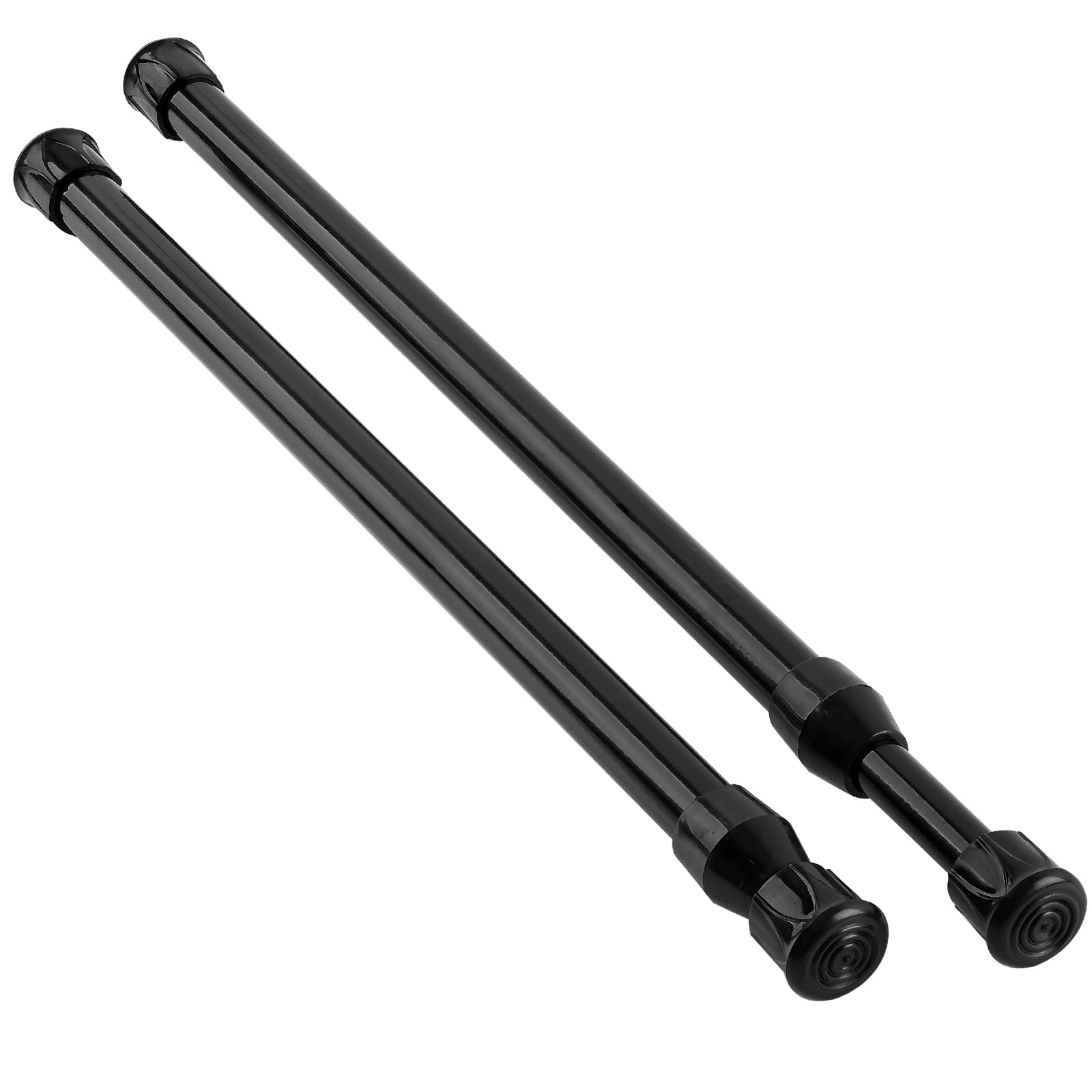 Photo 1 of KXLIFE 2 Pack Small Spring Tension Curtain Rod 12 to 20 Inch, Thin Tension Rod No Drill for Window Cupboard Closet, Black