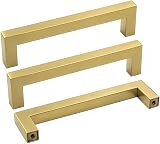 Goldenwarm Brushed Brass Cabinet Pulls 102mm Hole Centers 10 Pack LSJ12GD