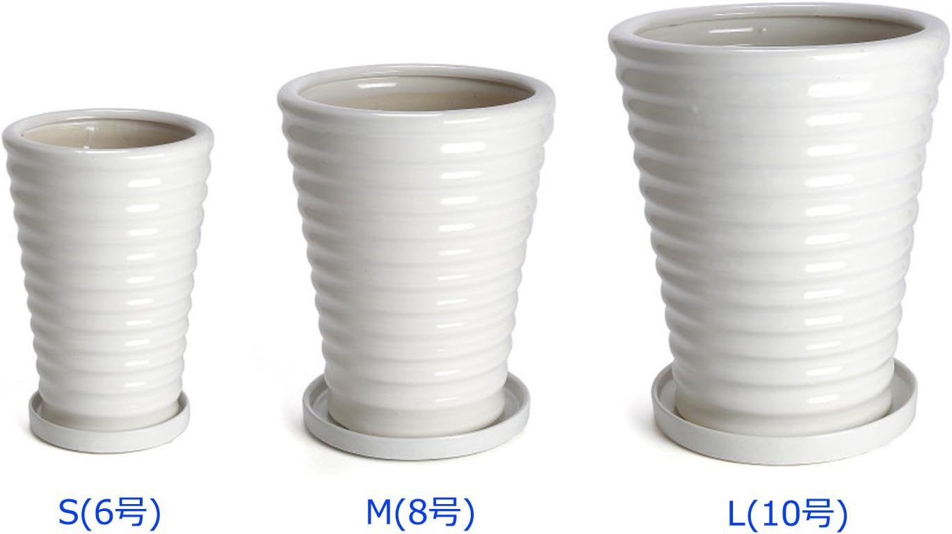 Amazon Co Jp 鉢 Kaneyoshi 陶器 6号 植木鉢 白 おしゃれ S 受皿付き Diy 工具 ガーデン