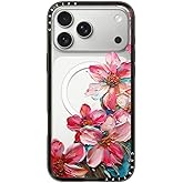 CASETiFY Compact iPhone 17 Pro Max Case [Slim and Sleek/Compatible with Magsafe / 4 ft. 2X Military Grade Drop Protection] - Lisbon Love Summer Flowers Clear - Clear Black