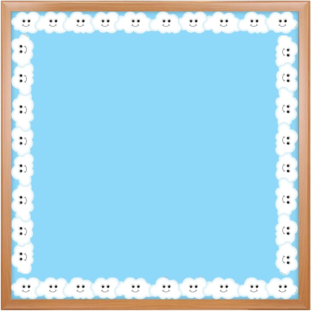 Hygloss Products Clouds Die-Cut Bulletin Board Border – Classroom Decoration – 3 x 36 Inch, 12 Pack
