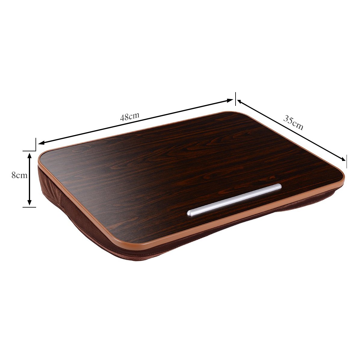 Laptop Desk Portable Nnewvante Multi-function Cushion Computer Lap Stand, Writing Reading Knee Pad, Macbook iPad Tablet Fits up to 18in, Portable Hand Pillow, Square Walnut