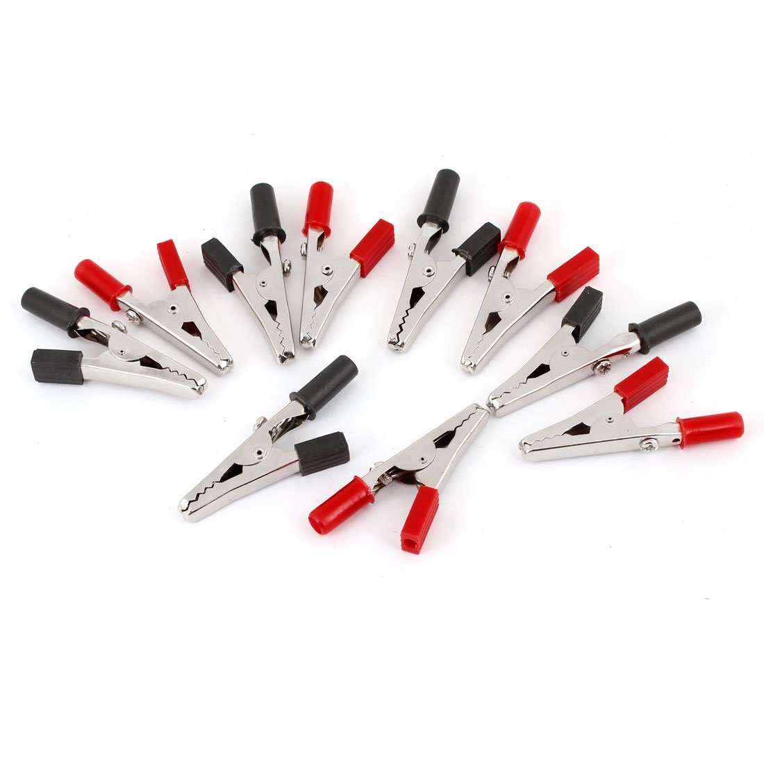 sourcing map 10 Pcs Insulating Plastic Handle Test Lead Alligator Clips Clamps 58mm
