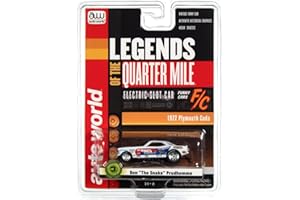 AW AUTO WORLD Auto World 4Gear Hot Wheels - Don The Snake Prudhomme/Snake II 1972 Plymouth Cuda Funny Car (White with Flames) HO Scale Slot Car