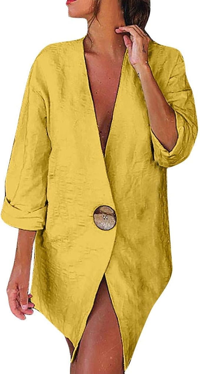 Chaqueta de punto para mujer, de manga larga