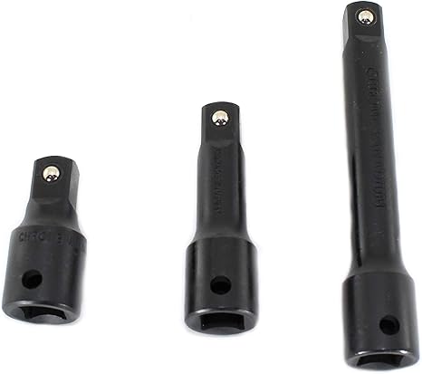 Temo 1 2 Inch 13 Mm Drive Impact Extension Bar Set Cr V 3 Pc 2 3 5 Inch Length Amazon Com