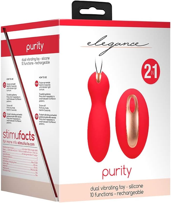 Shots Dual Vibrating Toy, Purity, Red - Image 3