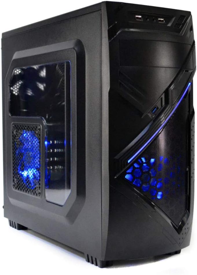 Periphio Gaming Computer Desktop PC - Intel Quad Core i5 3.3GHz (3rd Gen), 16GB RAM, 128GB SSD + 1TB 7200 RPM HDD, Windows 10, GeForce GTX 1650 4GB Overclocked Edition HDMI DP Graphics Card (Renewed)