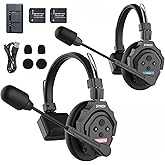 SYNCO XTALK X2 Wireless Headset Intercom System 2.4GHz 400 Meters Noise Cancellation Communication Headset for 2 Persons Live Streaming Movie Shoot Team Communication