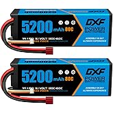 3S LiPo Battery Pack 5200mAh 11.1V 80C High Discharge Hard Case Rechargeable RC Battery with Deans T Plug for RC Car Boat Tru