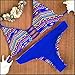 Sexybody Printing Push Up Top & Triangle Bottom Women Swimwear Bikini Blue-Colorful Small
