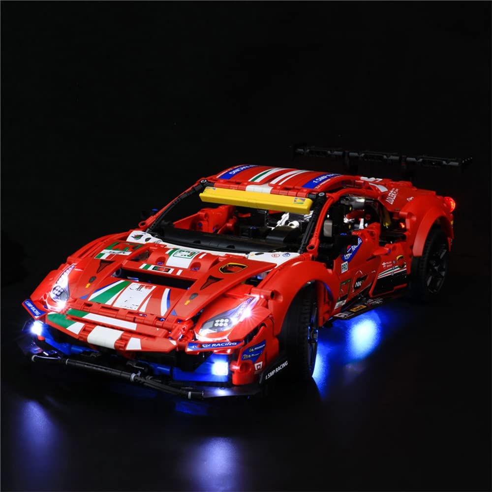 GEAMENT LED Light Kit Compatible with LEGO Ferrari 488 GTE AF Corse #51" - Lighting Set for Technic 42125 Model (Building Set Not Included)
