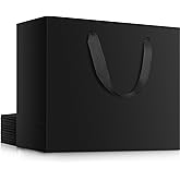 EUSOAR Black Large Gift Bags, 12 Pack 16"x 6"x 12" Paper Shopping Bags with Handles, Heavy Duty Kraft Paper Merchandise Bag Bulk, Party, Favor, Boutique, Merchandise, Retail Bag