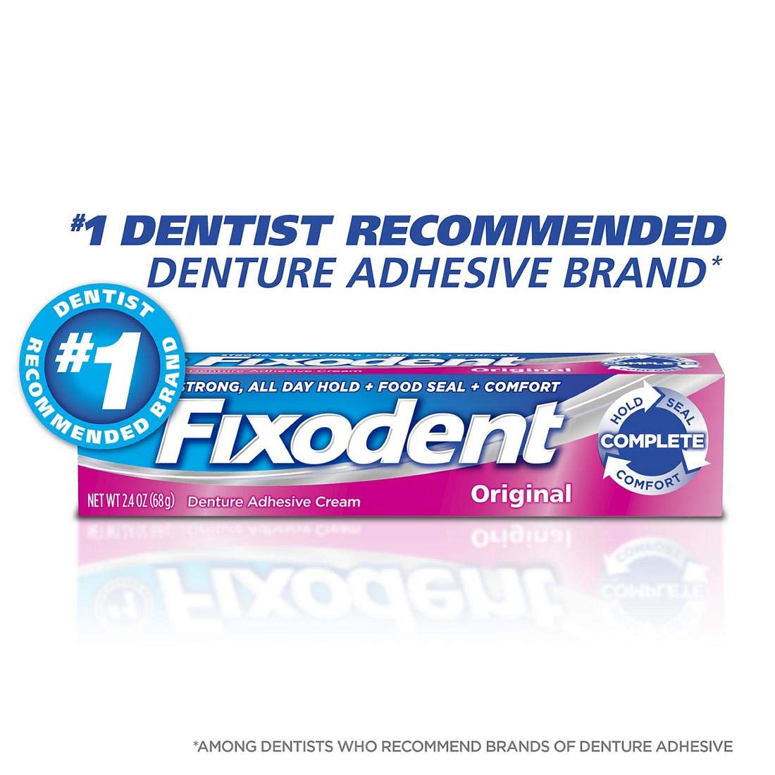 Fixodent Original Denture Adhesive Cream-2.4 oz, 4 pk: Health & Personal Care