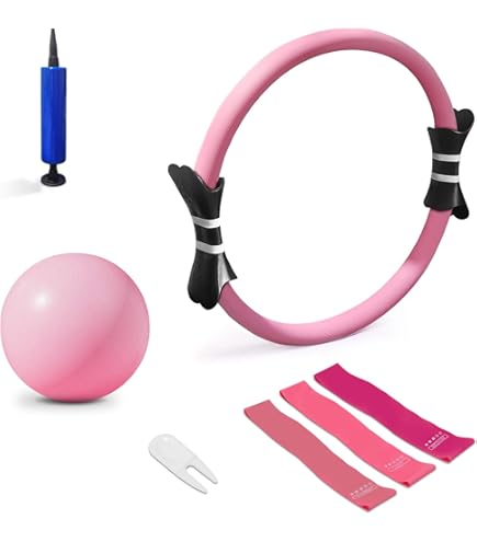 Pilates Accessories Pilates Ring - 12.6 Inch Fitness Circle With Non-Slip Grips For Toning Thighs, Arms & Core (Grey) Core Exercise Equipment - View #2