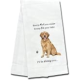 GOLDEN RETRIEVER Kitchen Towels - Soft, Highly Absorbent - GOLDEN RETRIEVER Gifts - Dish & Tea Towels - Reusable, Quick Drying - 100% Natural Cotton - For Pet Lovers