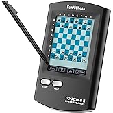 FunAiChess Handheld Electronic Chess Board 8 in 1 Touch Chess Computer Game Portable Electronic Chess Set for Adults, Kids,and Beginners Learn and Travel with Stylus Large LCD Display Gift