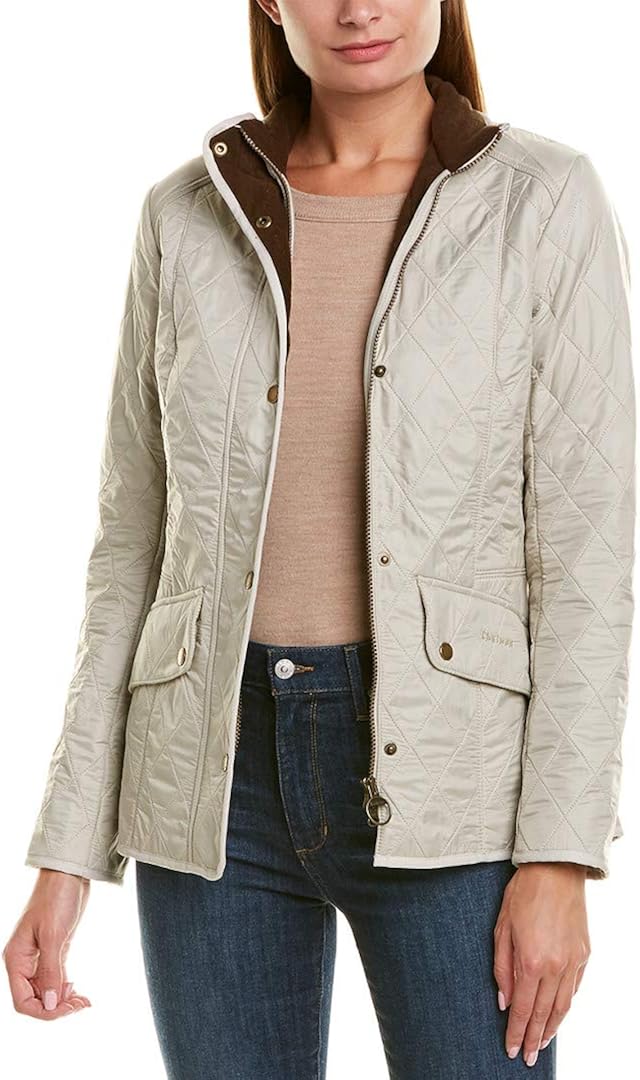 Barbour Ladies' Cavalry Polarquilt Jacket - Pearl/Rustic LQU0087ST31-18: Amazon.co.uk: Clothing