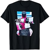 Squid Game Front Man and Guards Broken Panel T-Shirt