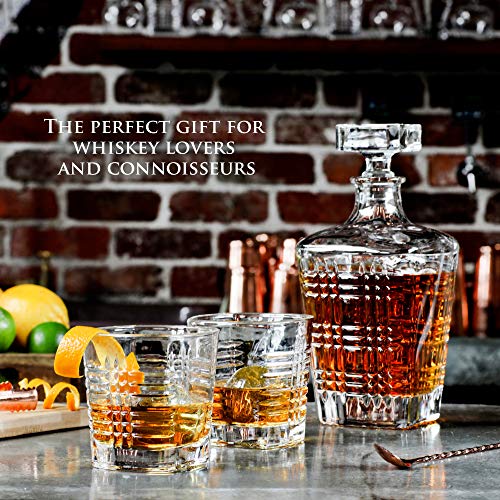 34oz Whiskey Decanter Set & Glass Set Premium Crystal Liquor Decanter