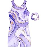 JESKIDS Leotards for Girls Gymnastics with Shorts Dance Biketards Tumbling Matching Hair Scrunchie 3~15 Years