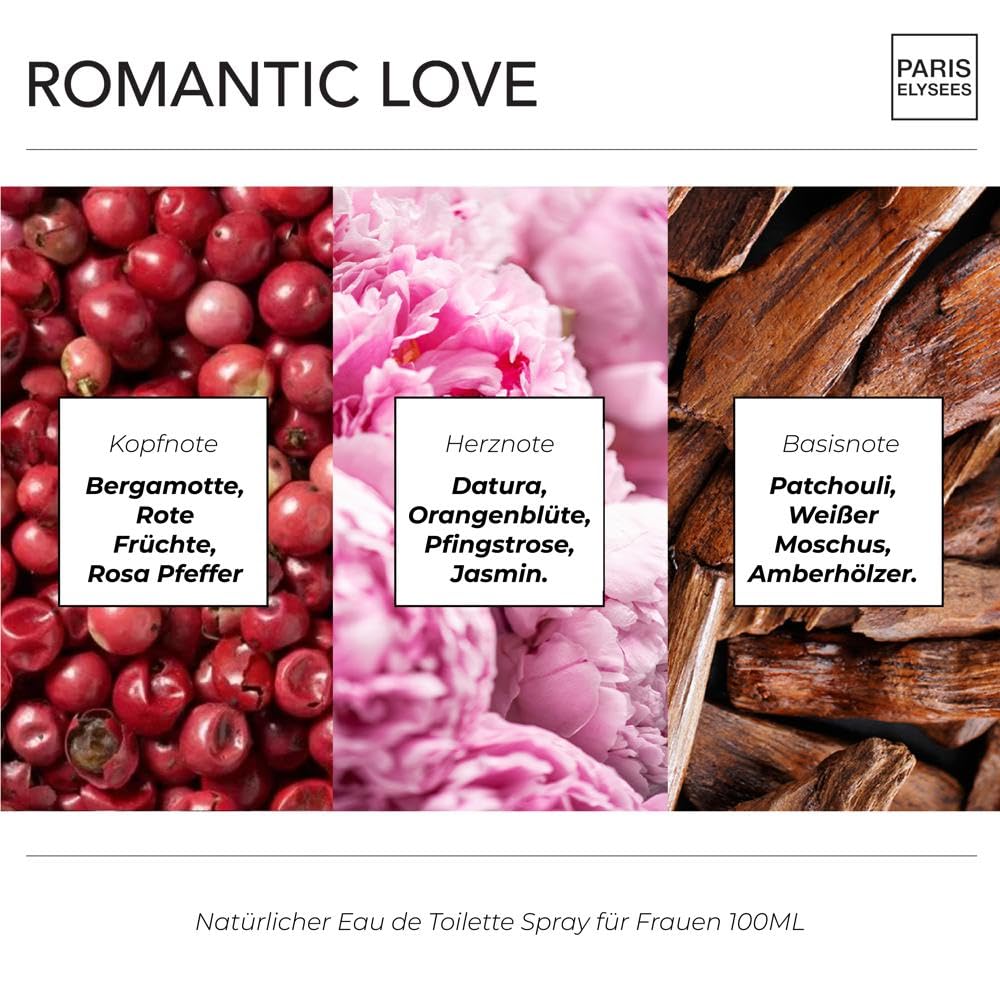 PARIS ELYSEES - Romantic Love - Eau de parfum für damen- Chypre - Bergamotte & Rote Früchte - Parfüm frauen - 100 ml 2